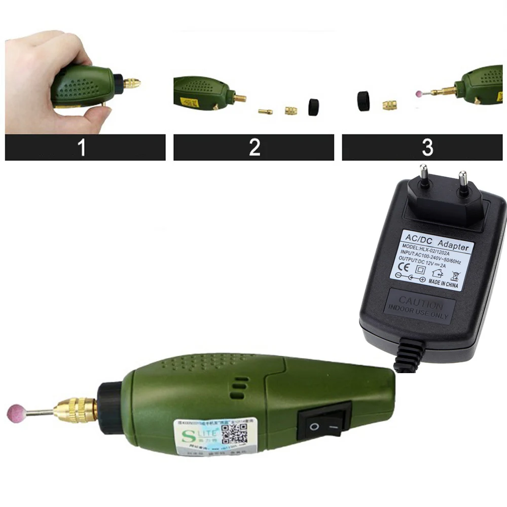 Мини-Электрический шлифовальные набор 12 В DC бормашина инструмент для фрезерования полировки бурения резки гравировка комплект