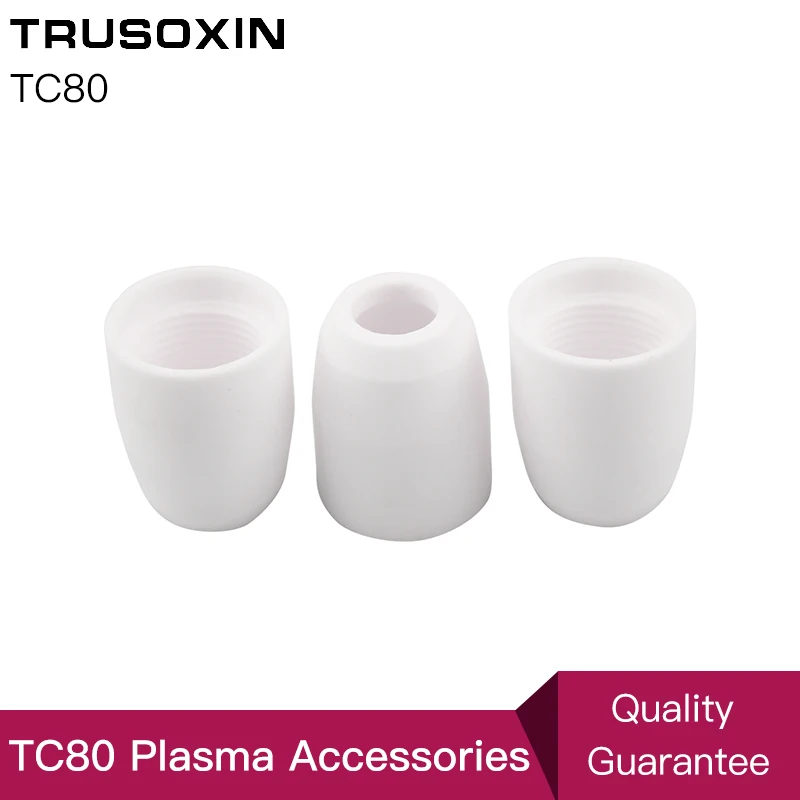 

20 pcs TC80 Torch Consumables Cutting Porcelain Shiled Cups for CUT40 CUT30 CUT50 CUT80 Inverter Plasma Cutter