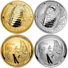 Новое поступление США 50-летие Аполлон 11 Луна Посадка арт Коллекция Ретро медная монета физическая Золотая памятная монета в подарок