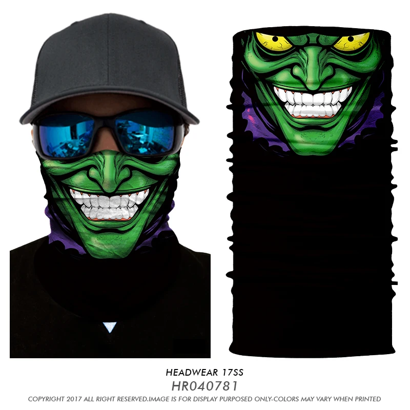 3D бесшовная многофункциональная волшебная мультяшная маска для лица ниндзя с черепом маска для лица и шеи Повязка На Голову Бандана ободок для волос Головной Платок для мужчин - Цвет: HR040781