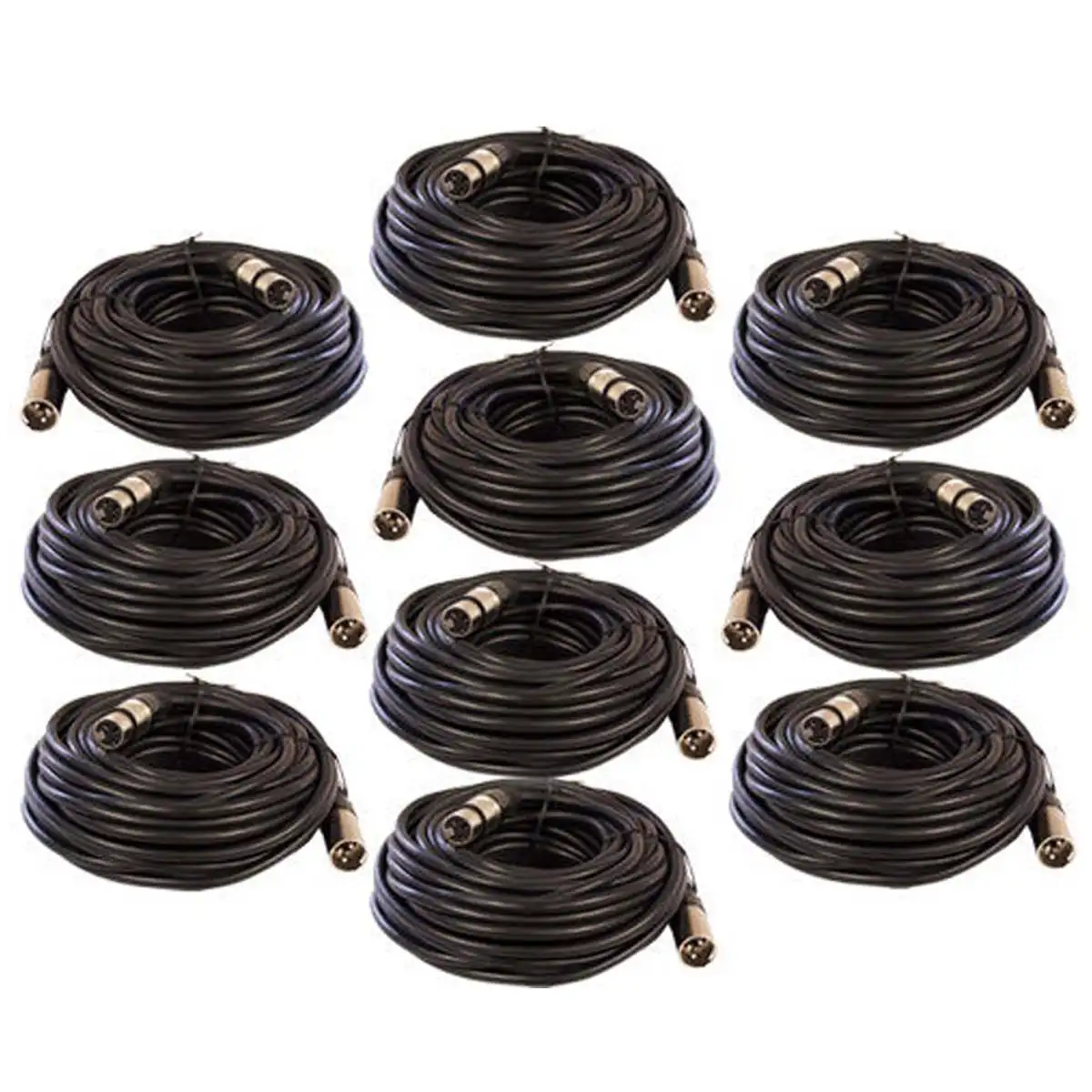 

10 Pack 25 FT FOOT XLR 3 Pin Male Female MIC microphone Shielded Audio Cable Cord 25ft Male to Female XLR Cable
