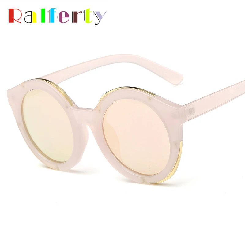 Ralferty винтажные женские круглые солнцезащитные очки, женские брендовые дизайнерские очки с покрытием, UV400, женские спортивные очки для вождения, розовые, 865