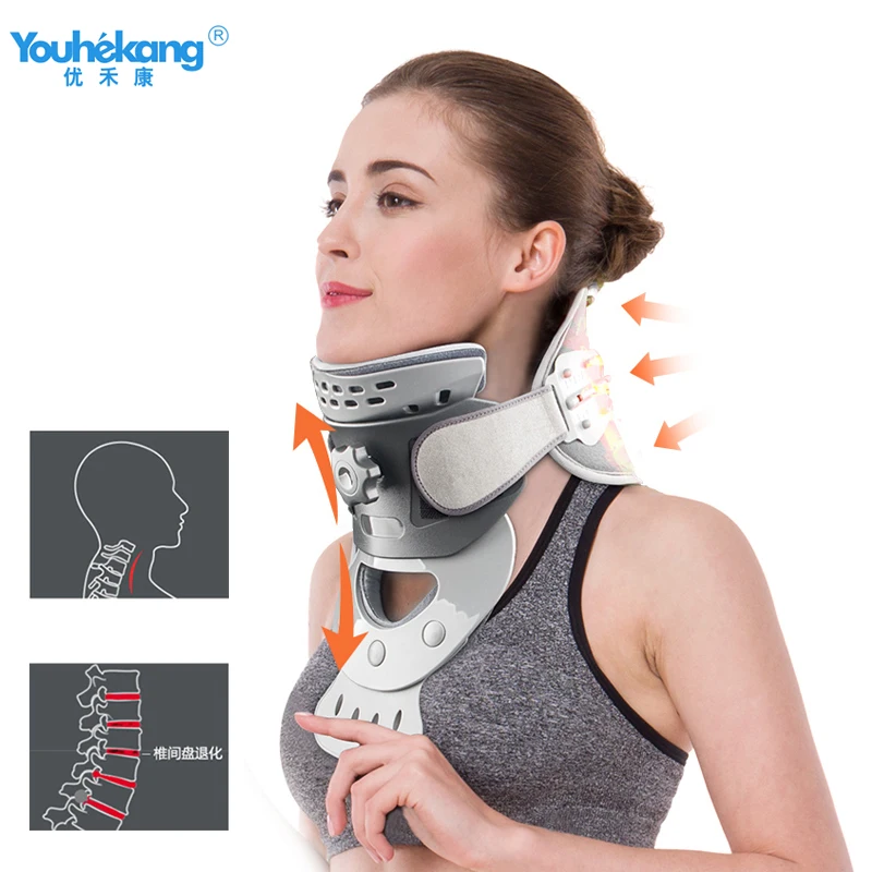 Meilleur Youhekang chauffage pince cervicale cou dispositif de Traction réglable Colar cou Cervical civière colonne vertébrale correcteur cou soutien