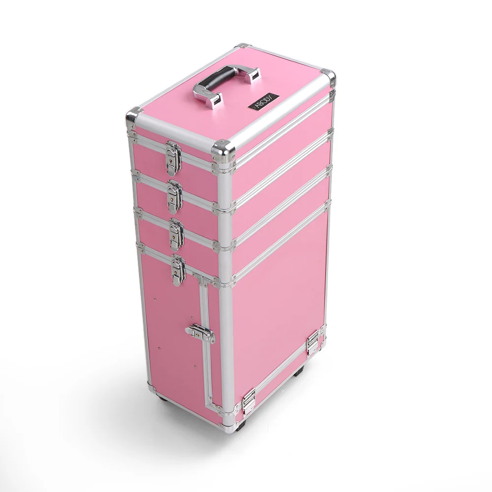 

Abody Makeup Train Case with Extendable Trays Professional Aluminum Locking Rolling Cosmetic Case Artist Storage Box Make Up Bag