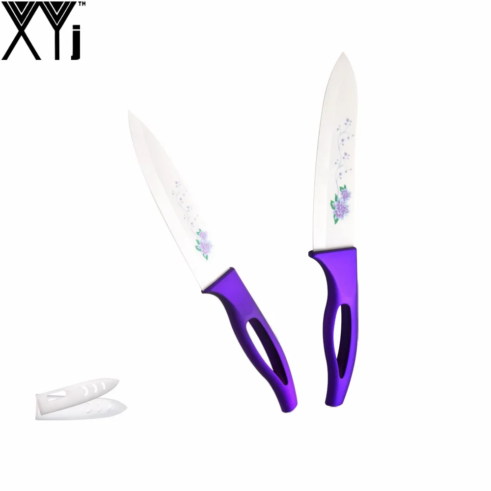Beautiful Flower Printed Kitchen Knives High Quality XYJ Brand Ceramics