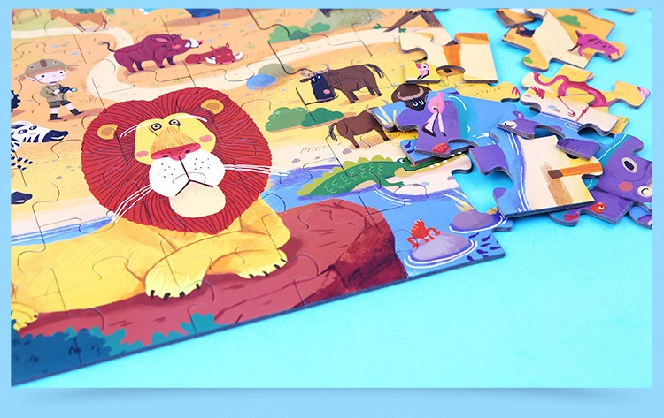 Детская большая бумажная головоломка деревянная бумажная Подарочная коробка Головоломка для раннего обучения Раннее Обучение Животное Головоломка детский подарок