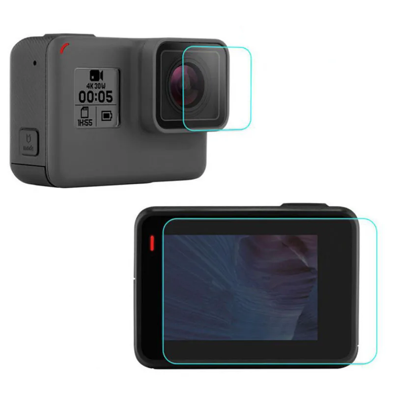Tempered Glass Protector Cover Case For GoPro Go pro Hero5 Hero 5 Black Front Camera Lens LCD Screen Ultra Clear Protective Film original homtom ht3 pro package gift tempered glass film protective cover