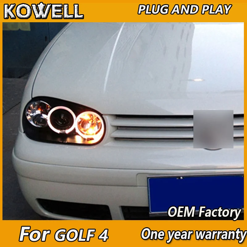 

KOWELL Car Styling for vw golf 4 2004-2008 headlights Angel Eyes light + xenon lens LED car light H7 h1 led light car styling