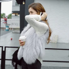 Новинка Зима натуральный белый мех енота жилет женский меховой жилет из шерсти енота BE1542 EMS