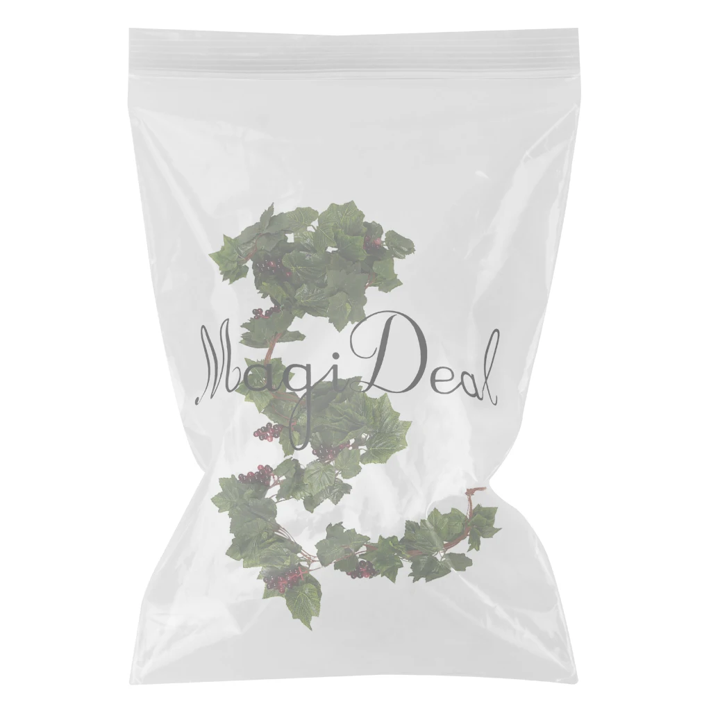 Green Wired Artificial Grape vine Garland Vine with Bunches of Red Grapes for weddings festivals parties home decorations