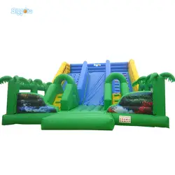 Большая зеленая Пальма надувная горка Playgrounds с скалолазанием стены