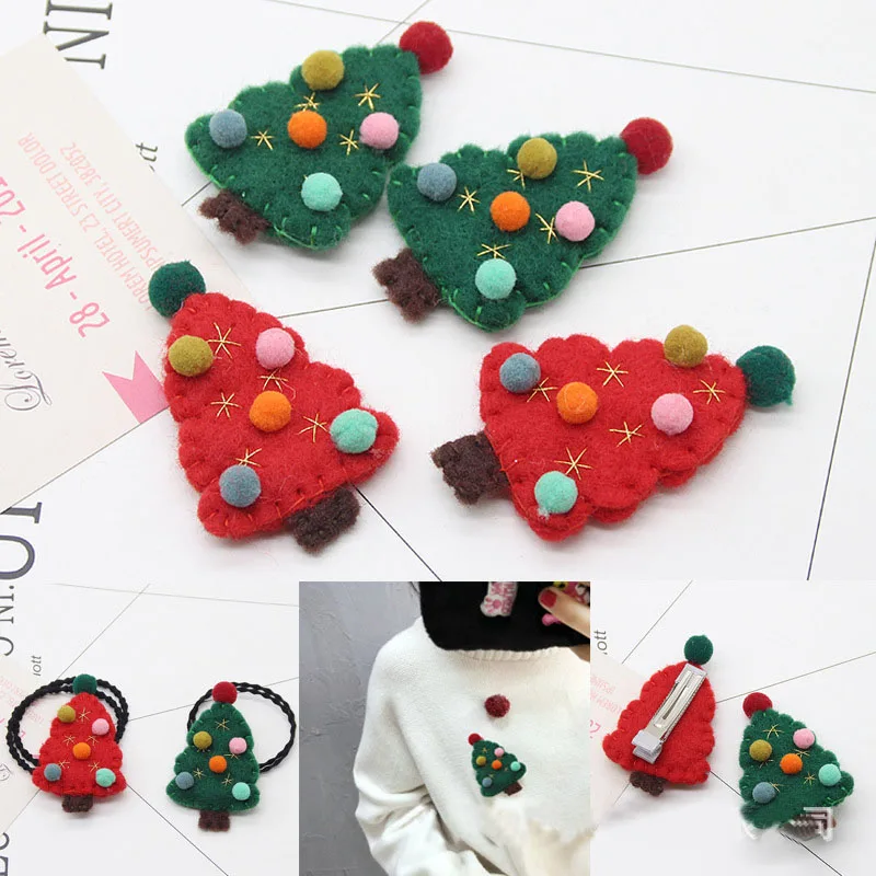 

2pcs/lot Cartoon Witch Wool Felt Poke DIY Kits Craft Supply Christmas Tree Ornament Brooch Keychain Making Girl Dress Bag Deco