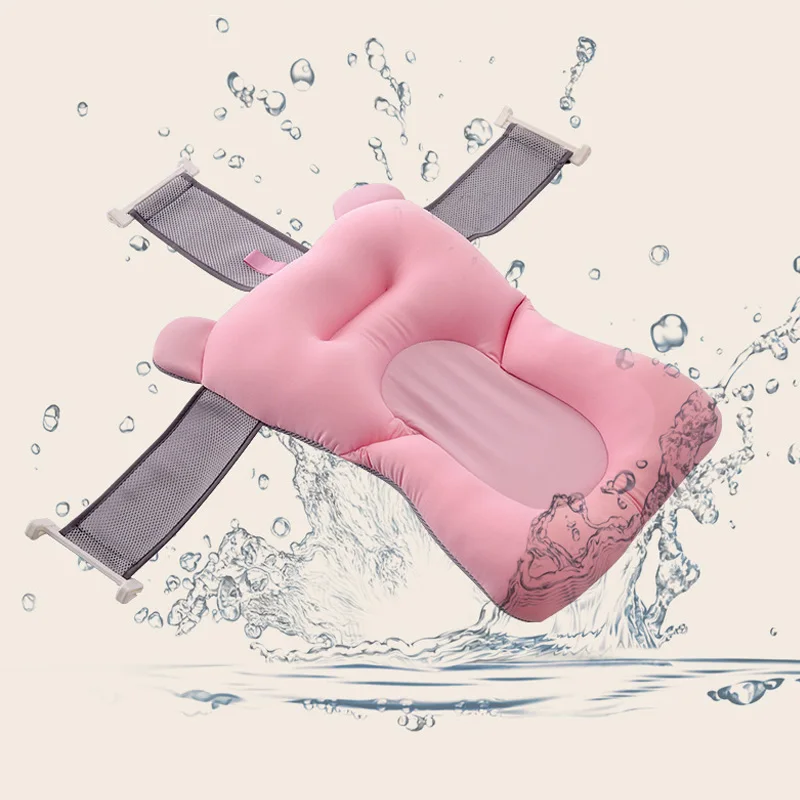 

2 Color Baby Foldable Bathing Tub Kids Anti-slip Bath Tub Mesh Pad Chair Shelf Newborn Bathtub Seat Infant Bath Support Cushion
