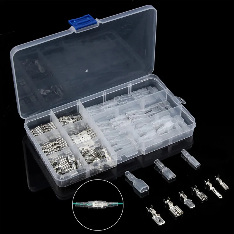 

270Pcs Crimp Terminals 2.8/4.8/6.3mm Insulated Seal Electrical Wire Connectors Crimp Terminal Connector Assortment Kit