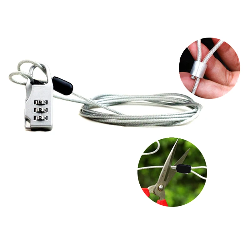 

Anti-theft Password Lock Steel Cable Luggage Security Protector Bike Chain Locks Backpack Padlock HUG-Deals