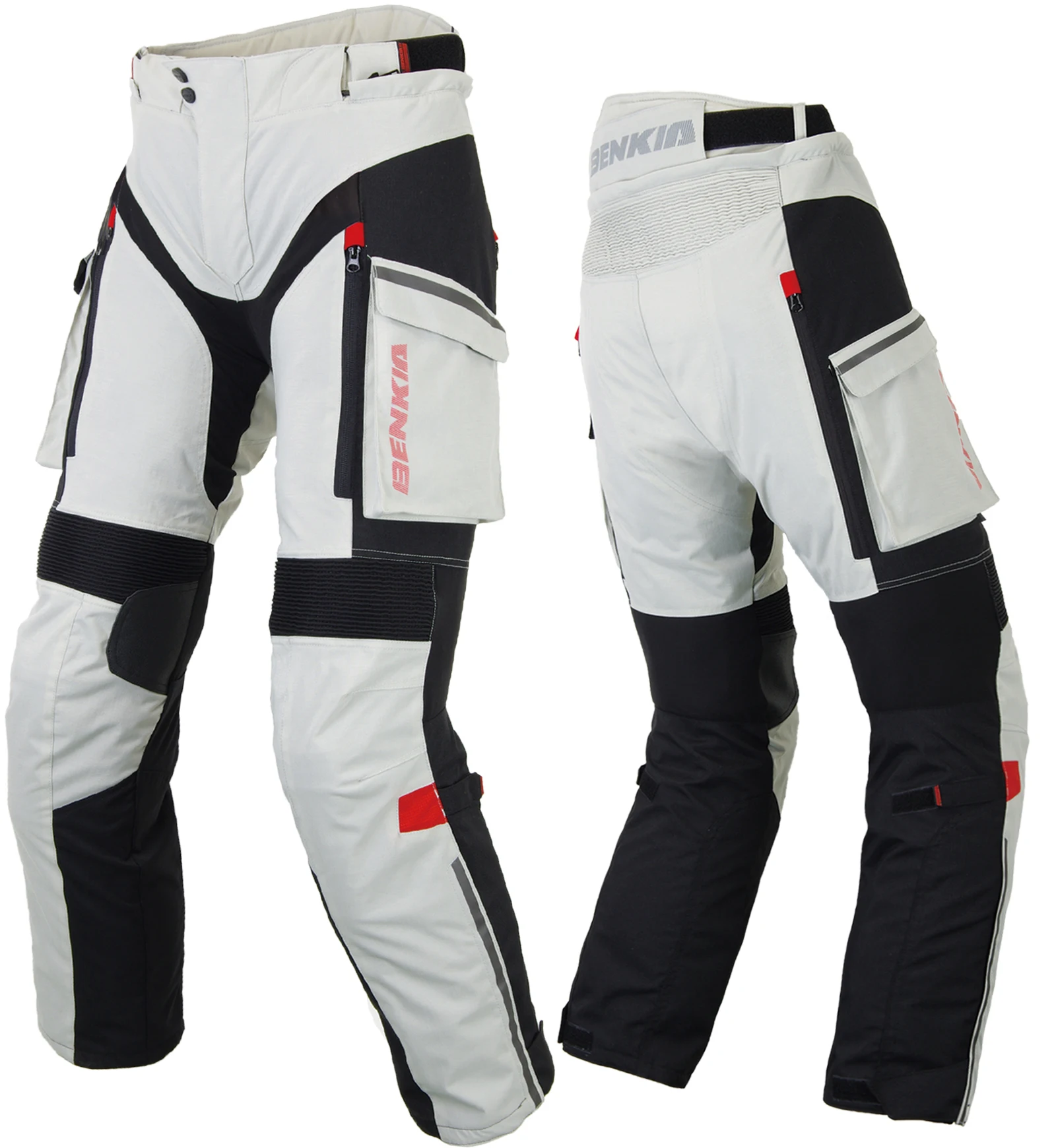 BENKIA зимние мотоциклетные штаны, штаны для гонок, ралли, со съемной теплой подкладкой, внедорожные брюки для мотокросса, мото штаны PW47 - Цвет: Серый