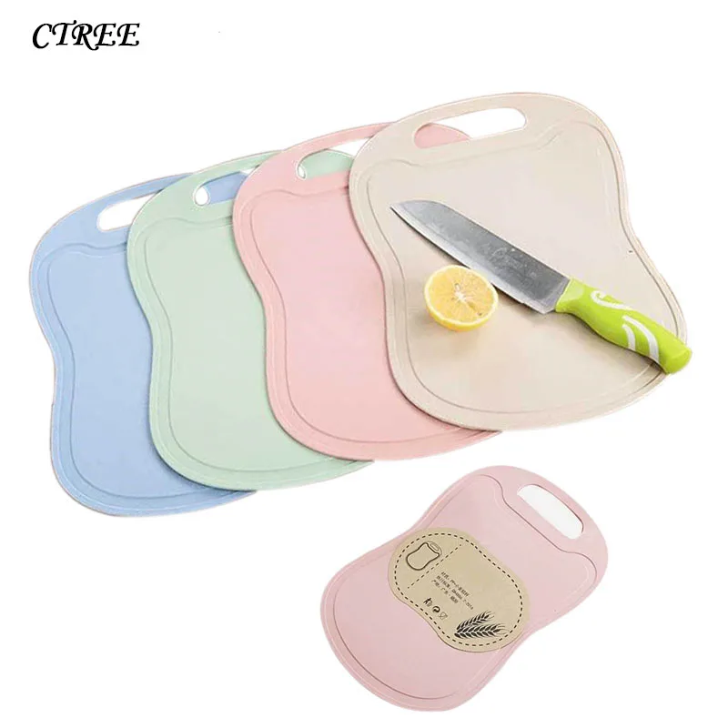 

CTREE Kitchen Cutting Board Hang hole Wheat Straw Cooking Tool Flexible Non-slip Hang Hole Handle Food Slice Chopping Block C389