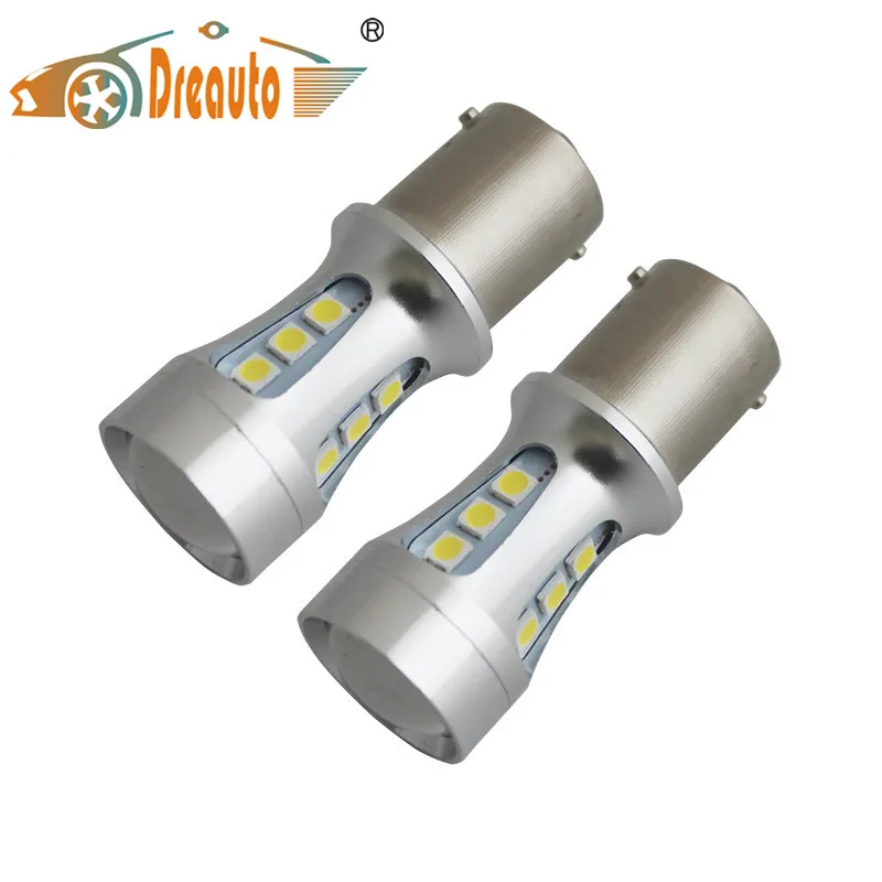 

Dreauto 2x 1156 LED BA15S P21W S25 18 led 3030 Chips 6000K White Red Yellow Brake Lights Reverse Lamp DRL Car Tail Bulb