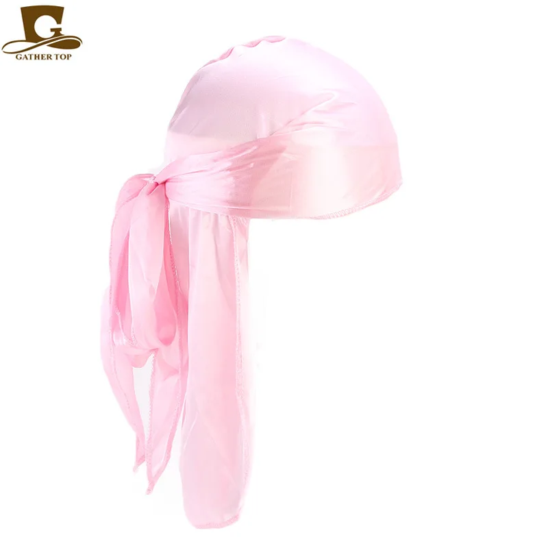 New Fashion Men's Satin Durags Bandanna Turban Wigs Men Silky Durag Headwear Headband Pirate Hat Hair Accessories white hair clips Hair Accessories