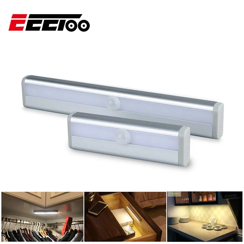 EeeToo LED беспроводной инфракрасный датчик света Батарея мощность алюминиевого