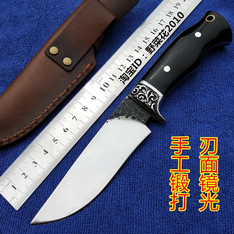 Дешевый Sharp тактика ручной ковки охотничий нож открытый товары маленькая голова прямой нож выживания оборудованы сабля технологии инструменты