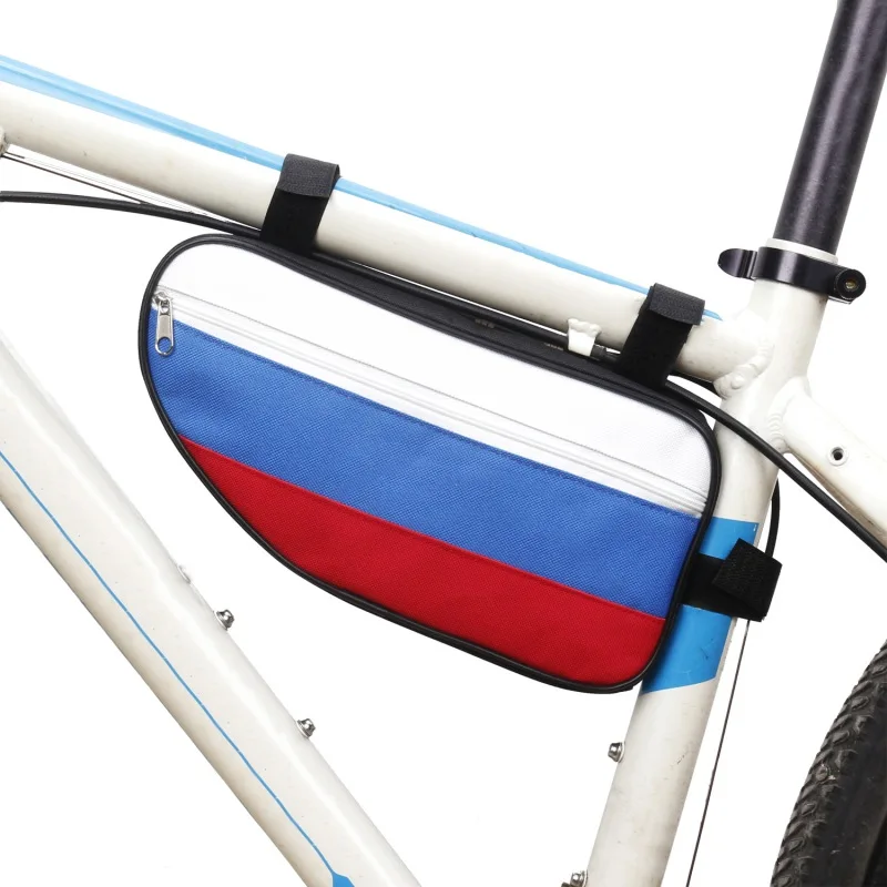 

Waterproof Triangle Pouch Cycling Bicycle Beam Front Tube Frame Bag Saddle Holder Stitching Russian Flag Color