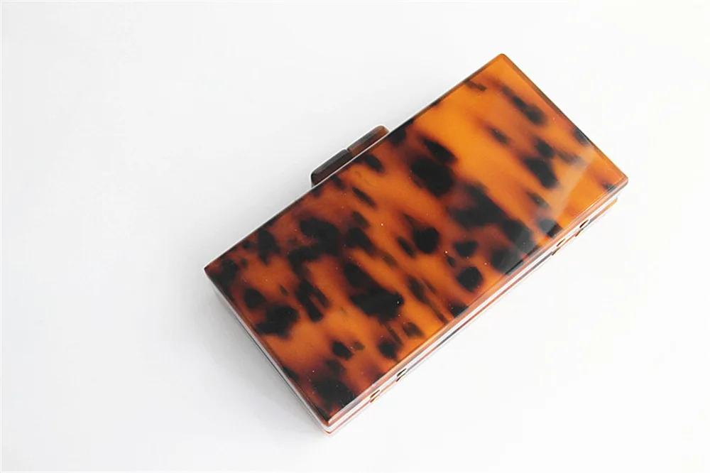 Leopardo padrão acrílico saco de embreagem retro