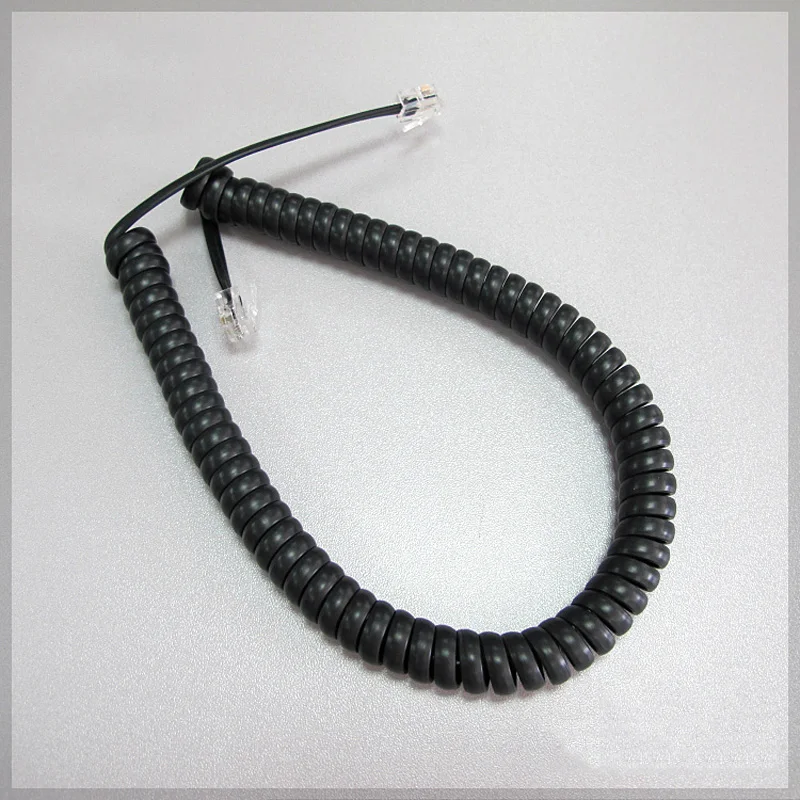 Black Long type Telephone cord pure Copper wire phone volume curve