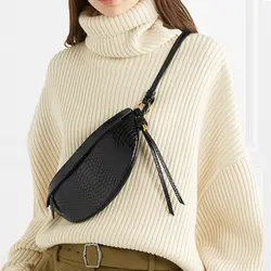 Женская поясная сумка из искусственной кожи, поясная сумка, волнистая, 2019, новая модная, атмосферная, полуквадратная сумка, Корейская сумка
