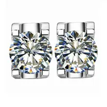 0.3Ct каждый приятный круглый вырез NSCD милые серьги-гвоздики с бриллиантами 925 пробы серебряные серьги для женщин ювелирные украшения