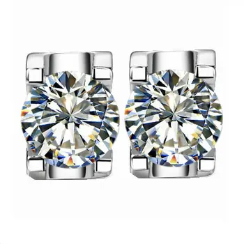 

0.3Ct each Pleasant Round Cut NSCD lovely Diamond Stud Earring 925 Sterling Silver Earring for Women Fine Jewelry