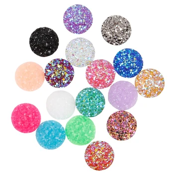 

12mm DIY Materials Mix Colors Sale Convex Series Flat back Resin Cabochons 20PCS/Pack Natural Stone Jewelry Accessories