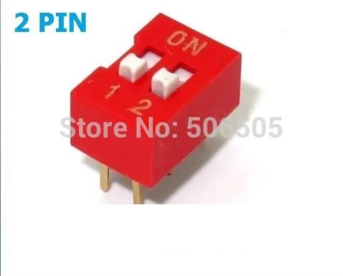

10pcs 2 Position 2Pin DIP Switch 2.54mm Pitch 2 Row 2P Slide DIP Switch