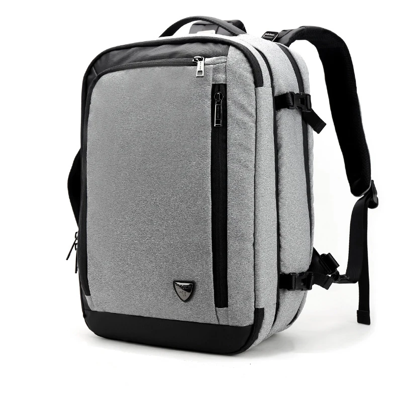 Большой емкости 17 дюймов рюкзак для ноутбука Многофункциональный водонепроницаемый мужской бизнес путешествия Back Pack черный мужской качественный компьютер сумки - Цвет: Light Gray Backpack