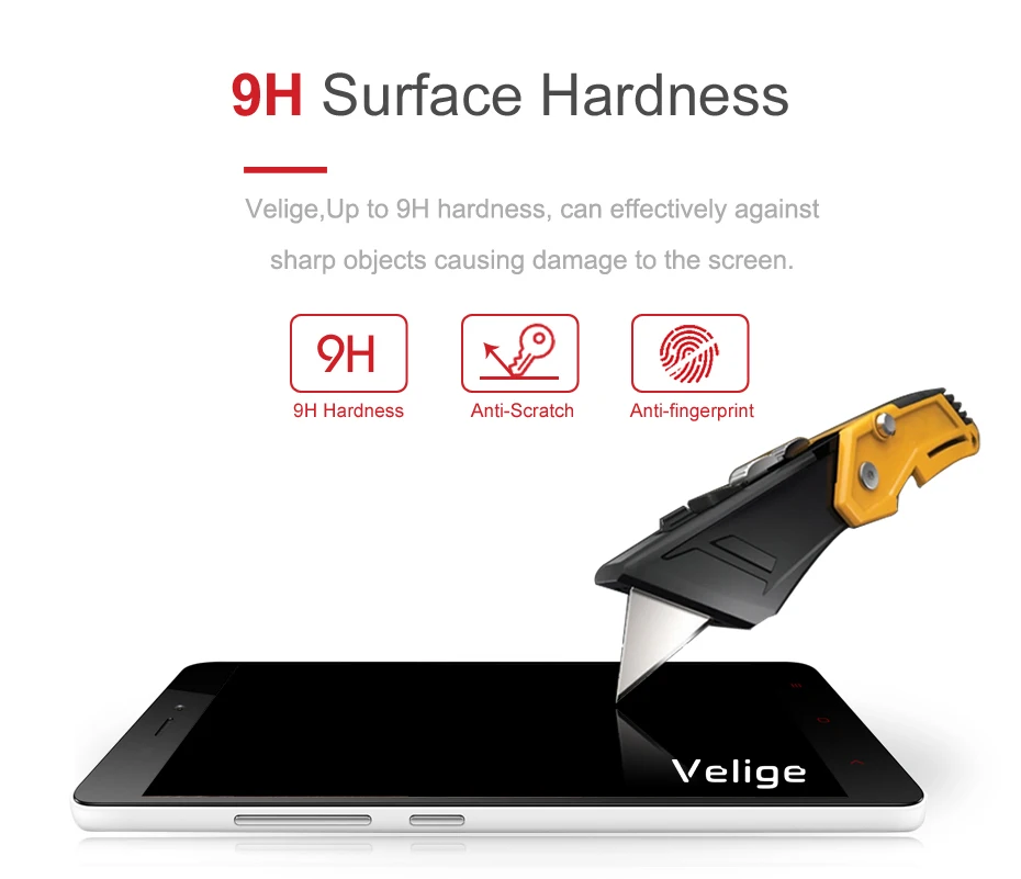 2 Pack Velige Tempered Glass Screen Protector For Xiaomi Redmi Note 2 Xiomi Redmi Note2 9H 2.5D Bubble-Free Glass Film (10)