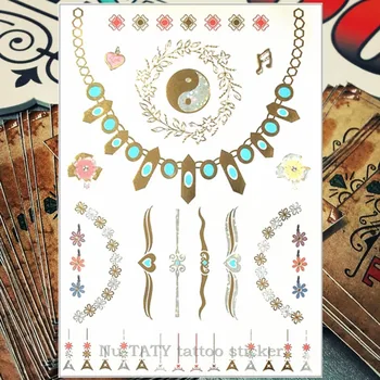

Nu-TATY 24 style Temporary Tattoo Body Art, Gossip chain Designs, Flash Tattoo Sticker Keep 3-5 days Waterproof 21*15cm