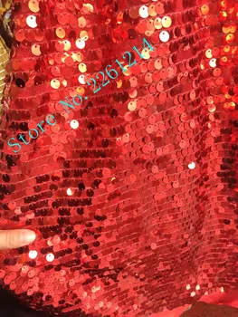 

nice looking red sequins embroidery tulle mesh lace fabric BZL-122807 with good quality for party dress