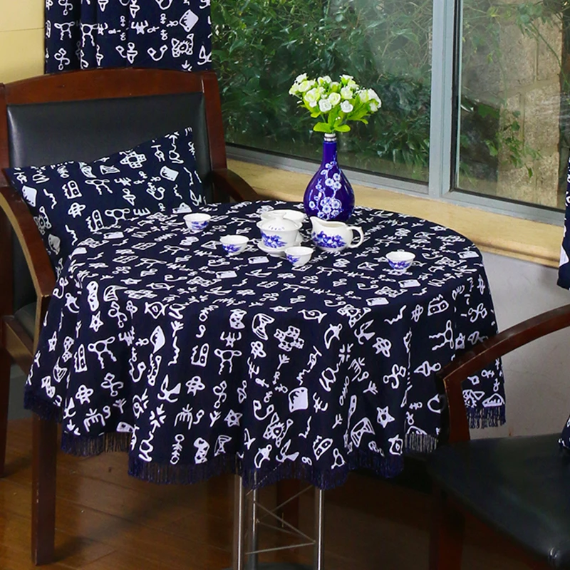 1 piece table cloth traditional Chinese wax print round 120 cm and 140