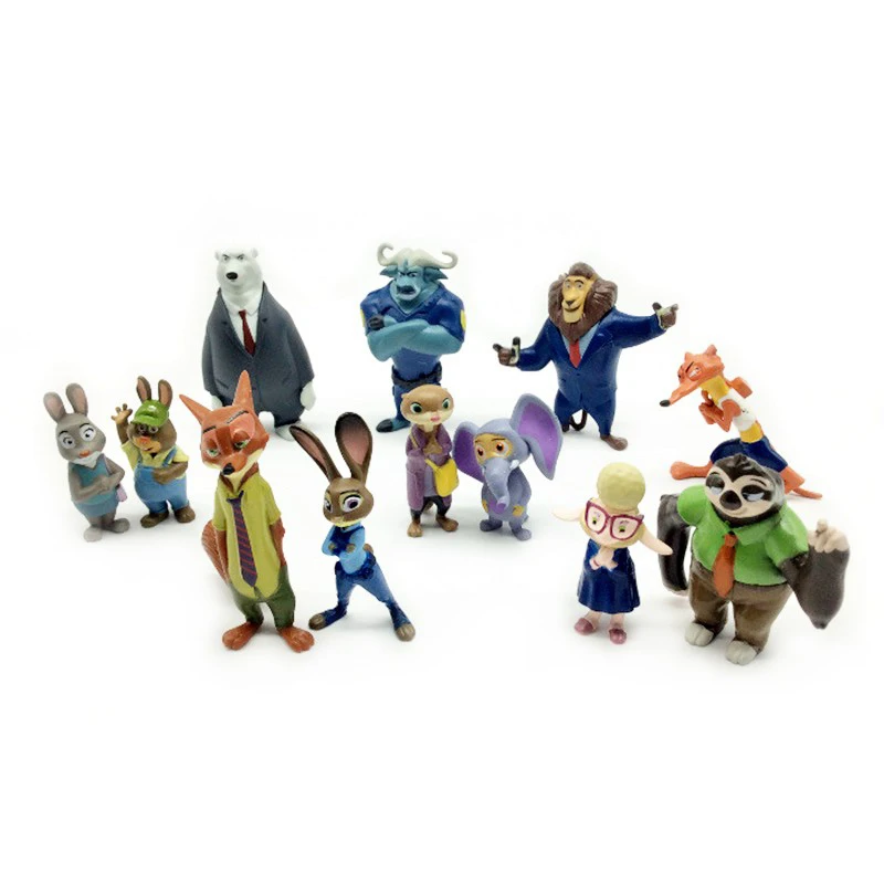 12PCS/SET Zootopia Figure Toys Fox Nick Wilde Rabbit Judy Hopp Sloth