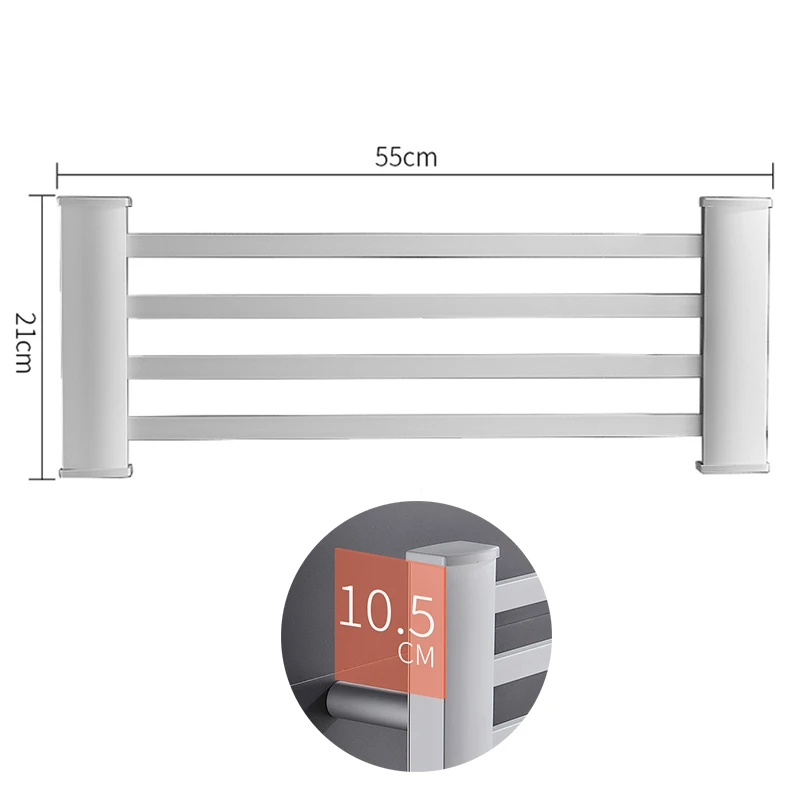 Алюминиевый держатель для полотенец с электрическим подогревом, настенный держатель для полотенец, аксессуары для ванной комнаты, держатель для полотенец