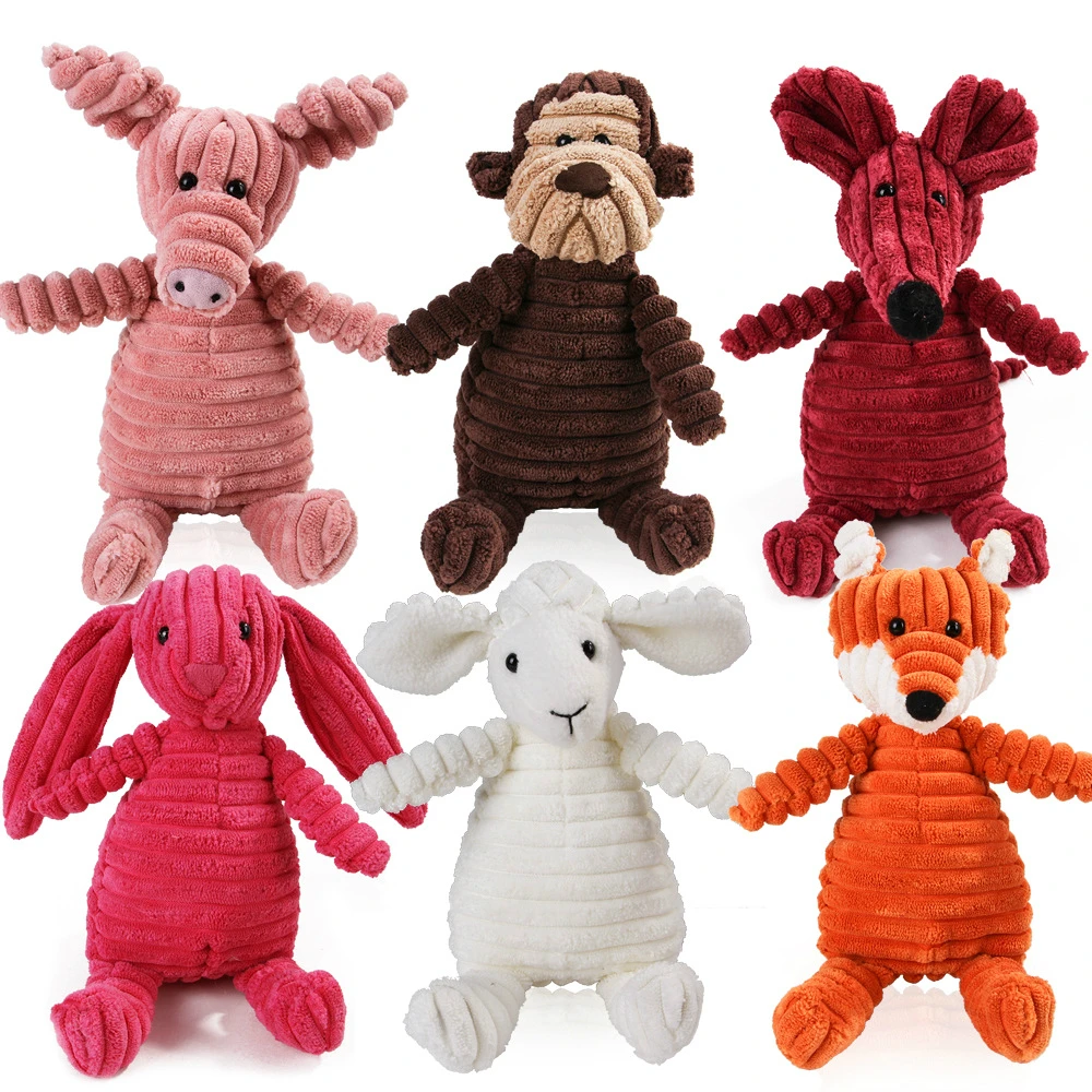 

Cute plush Durable toys squeak pet wolf rabbit animal plush toy dog chew squeaky whistling involved squirrel dog toys