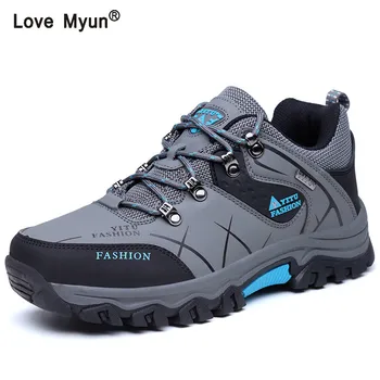 

Leather Men's Shoes 2018Autumn Winter Casual Waterproof Work Shoes Outdoor Rubber Shoes Lace-up Oxfords chaussure homme