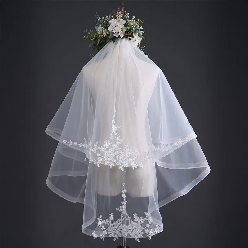 Short Bridal Veil Two Layers Wedding ...