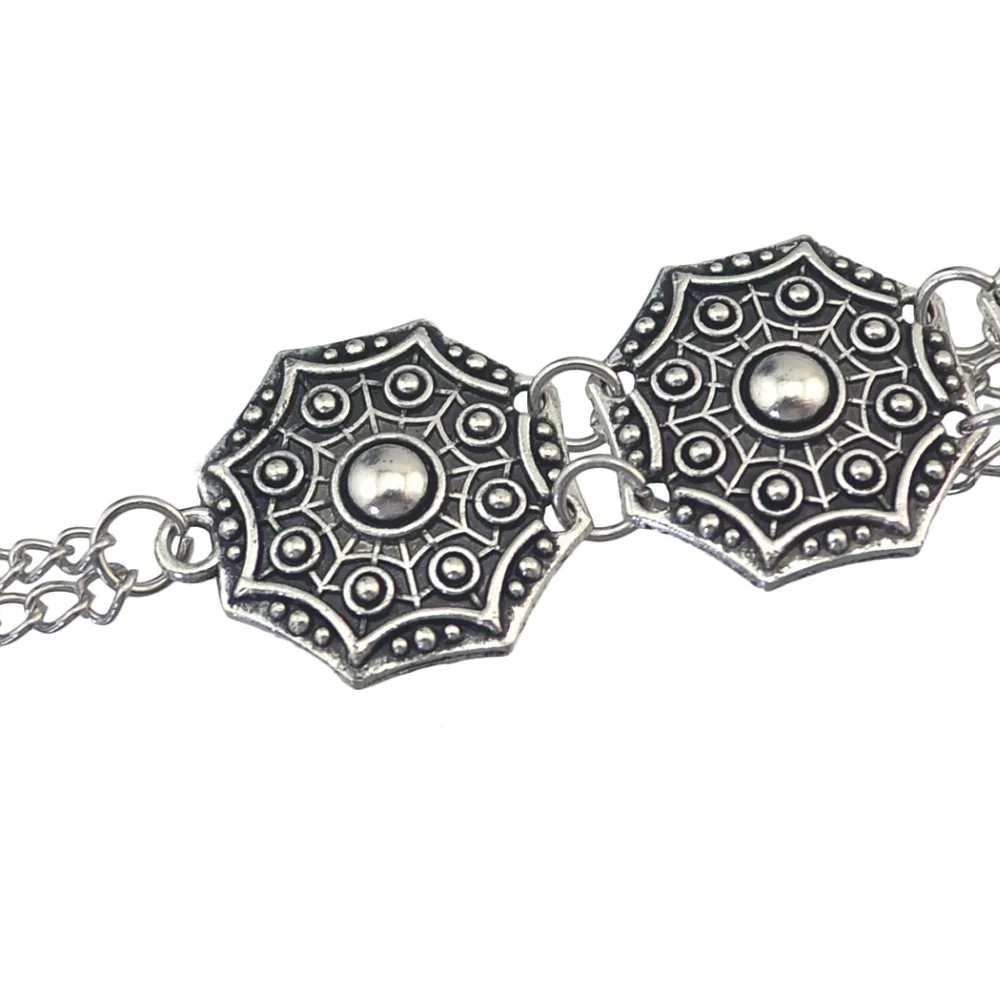 Women Fashion Bracelet Bohemian Vintage Carved Flower Finge Multilayer Tassel Gossip Pattern