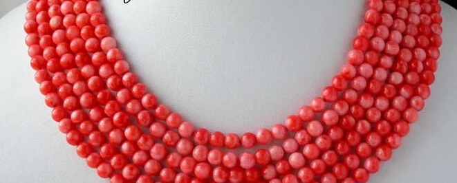 

Hot sell Noble- FREE SHIPPING>>@> A345 6strands pink round coral necklace 925silver clsap