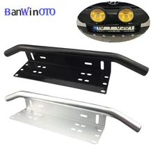 Support de plaque d'immatriculation universelle pour pare-chocs avant, support de lampe pour SUV lumière LED hors route bars, en aluminium, PZK001