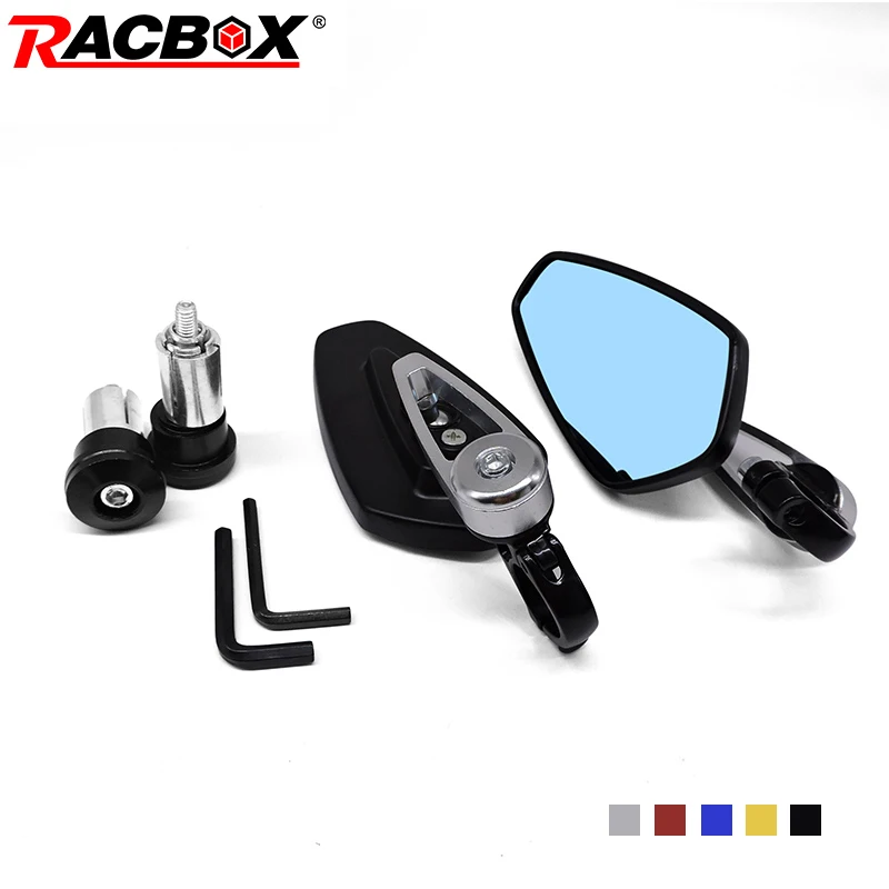 

Universal 22mm Black Red Gold Blue Silver Motorcycle Aluminum Handle Side Rearview Mirrors For Honda CB CBR 600 F3 F4 F4I