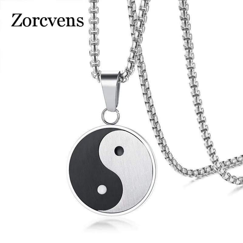 ZORCVENS Taoism символ Традиционный китайский стиль ювелирные изделия из нержавеющей