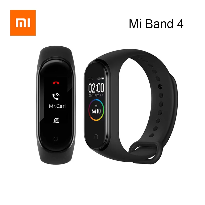 Xiaomi Mi Band 4 Smartband фитнес 5ATM водонепроницаемый трекер Браслет AMOLED цветной дисплей