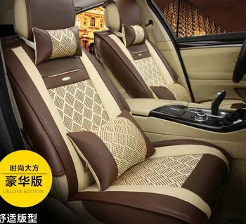 

5 pieces / set car seat covers cushion 2016 auto supply four season car seat covers ice silk material environmental protection